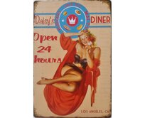 Plechová retro cedule - Daisys Diner Provedení: Dibond: 30 x 20 cm