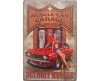 Plechová retro cedule - Detroit Muscle Provedení: Dibond: 40 x 28,5 cm