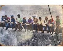 Plechová retro cedule - Dělníci Provedení: Dibond: 20 x 15 cm