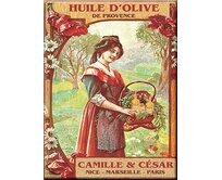 Plechová retro cedule - Huile D´olive Provedení: Dibond: 40 x 28,5 cm