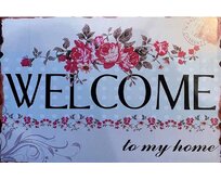 Plechová retro cedule - Welcome Provedení: Dibond: 20 x 15 cm