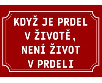 Plechová cedulka – Prdel v životě Provedení: Dibond: 20 x 15 cm