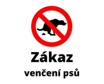 Plechová cedulka – Zákaz venčení psů Provedení: Dibond: 20 x 15 cm