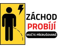 Plechová cedulka – Záchod probíjí Provedení: Dibond: 30 x 20 cm