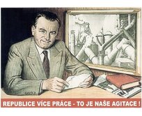 Plechová retro cedule - Republice více práce ... Provedení: Hliník: 30 x 20 cm