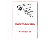 Plechová retro cedule - Monitorováno Provedení: Hliník: 30 x 20 cm