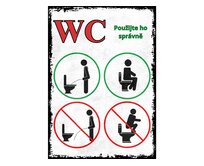 Plechová retro cedule - WC Provedení: Hliník: 30 x 20 cm