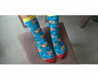 VIRGINA Vysoké ponožky pizza 35-38 35-38, Bambus 85% bavlna, 10% polyamid a 5% elastan