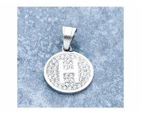 Ewena Přívěsek písmenko s kamínky abeceda: H chirurgická ocel