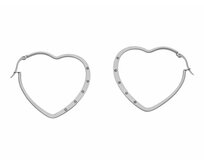 Ewena Náušnice ocelové srdce 3 x 3,3 cm