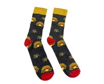 VIRGINA Vysoké ponožky hamburger velikost 39 - 42 39-42, Bambus 85% bavlna, 10% polyamid a 5% elastan
