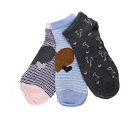 PESAIL Bambusové kotníkové ponožky 3 pack různé barvy 35-38 35-38, 85% bavlna, 10% polyamid a 5% elastan