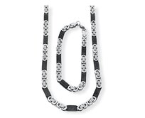 Ewena Pánský náhrdelník s náramkem z chirurgické oceli / řecký klíč chirurgická ocel