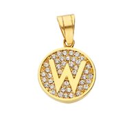 Ewena Přívěsek písmenko s kamínky Gold abeceda: W chirurgická ocel