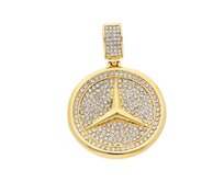 Ewena Ocelový přívěsek Mercedes Gold GL391 chirurgická ocel