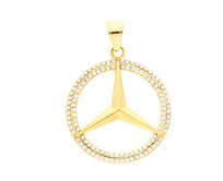 Ewena Ocelový přívěsek Mercedes Gold GL392
