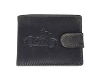Ewena Pánská kožená peněženka černá s motivem Motorka