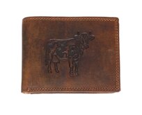 Ewena Pánská kožená peněženka hnědá s motivem Kravičky