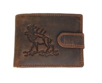 Ewena Pánská kožená peněženka hnědá s motivem Jelena