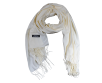 Ewena Dámská kašmírová šála 180 x 67 cm Barva světle krémová