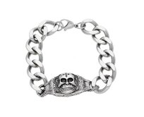 Ewena Ocelový náramek s lebkou JGT645