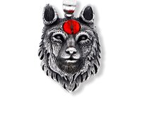 Ewena Ocelový přívěsek vlčí hlava s řetízkem KHB317