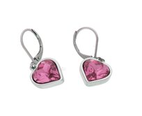 Ewena Růžové náušnice srdíčko z chirurgické oceli SD752