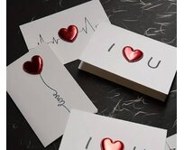 3D Love přání EKG, LOVE, I love YOU