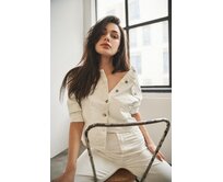 Moodo Bunda dámská jeans WHIT bílá, XS