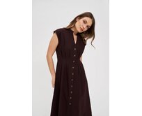 Moodo Šaty dámské ZASEVKY hnědá, XS