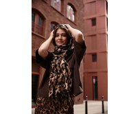 Moodo šála dámská LEOPA světle hnědá