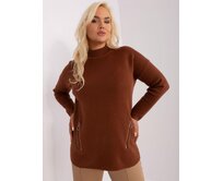 RUE Svetr dámský pro plnoštíhlé BON hnědá, XL/XXL