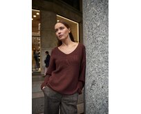 Moodo Svetr dámský PLANA hnědá, L