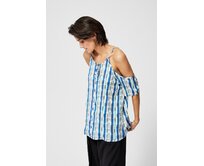 Moodo Halenka dámská KLARYSA s průstřihy na ramenou světle modrá, XS