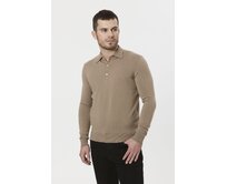 Diverse Pánský svetr POLO SWEATER světle hnědá, M