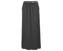 Letní jednobarevná dlouhá sukně s páskem SU4679 - černá - vel. UNI