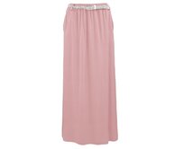 Letní jednobarevná dlouhá sukně s páskem SU4679 - světle růžová - vel. UNI