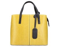 Dámská kožená kabelka v kroko designu ITALY AD1211 - žlutá