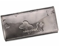 Dámská kožená peněženka s motýly CJJ0236 - šedá