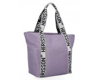 Velká dámská nylonová shopper kabelka přes rameno HE2125 - světle fialová