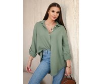 Dámská bavlněná mušelínová košile - khaki - vel. oversize Khaki, UNI