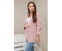 Dámské sako s klopami - starorůžové - vel. UNI Starorůžová, UNI