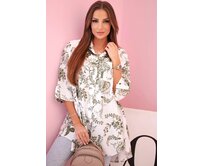 Dámská letní vzorovaná košile - khaki - vel. oversize Khaki, UNI