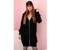 Dámské mikinové šaty bavlněné K1Z68415 - černé - vel. UNI Černá, UNI