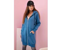 Dámské mikinové šaty bavlněné K1Z68415 - modré - vel. UNI Modrá, UNI