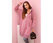 Dámské mikinové šaty bavlněné K1Z68415 - růžové - vel. UNI Růžová, UNI