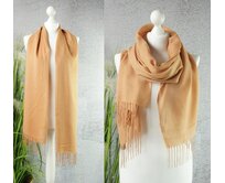 Dámská kašmírová šála - béžová Béžová, UNI