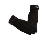 Elegantní dámské dotykové zimní rukavice uvnitř s kožešinou - černé - vel. UNI Černá, UNI