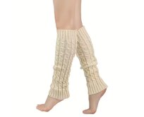 Kotníkové návleky na nohy copánkový vzor - světle béžové - vel. UNI Béžová, UNI