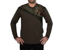 WildZone triko zelené dlouhý rukáv jelen Varianta: 3XL Zelená, Bavlna / polyester